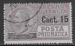 Italia Italy 1927 Regno Pneumatica Leoni Sovrastampati C15 Su 20c Sa N.PN10 US - Pneumatische Post