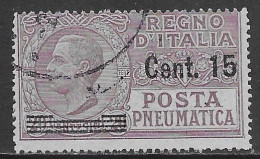 Italia Italy 1927 Regno Pneumatica Leoni Sovrastampati C15 Su 20c Sa N.PN10 US - Poste Pneumatique