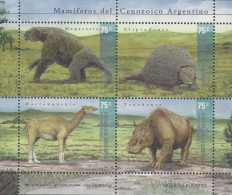 Argentina Prehistoric Animals Cenozoic Mammals MNH 2001 - Hojas Bloque