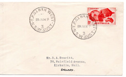 68865 - Australien - 1964 - 5d WeExport EF A Bf BahnpostStpl TPO 1 NTH WEST -> Grossbritannien - Briefe U. Dokumente