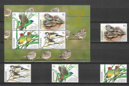 AUSTRALIA 2018 MiNr. 4770 - 73 (Block 480) Australien Birds Oiseaux Finches CANBERRA STAMPSHOW 4v +s\sh MNH** 16,00 € - Mint Stamps