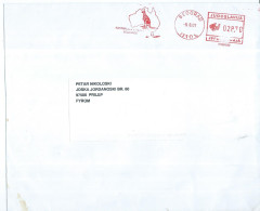 BIG COVER - Yugoslavia Via Macedonia , Franking Machines (EMA) Australian Embassy 2001,kangaroo And Australia Map - Storia Postale