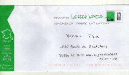 Enveloppe FRANCE Prêt à Poster Lettre Verte Oblitération LA POSTE 46451A-01 02/03/2023 LV - Prêts-à-poster:  Autres (1995-...)