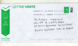 Enveloppe FRANCE Prêt à Poster Lettre Verte Oblitération LA POSTE 12599A-01 16/05/2023 LV - Prêts-à-poster:  Autres (1995-...)