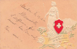 Gaufrée Helvetia Souvenir De La Suisse 1900 Edelweiss - Sonstige & Ohne Zuordnung