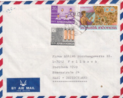 Indonesia 1974 Air Mail Cover; Education; Jobs Industries; Merak Ngigel - Usines & Industries