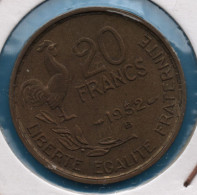 FRANCE 20 FRANCS 1952 B F# 402, KM# 917, Gad# 865 Guiraud - 20 Francs