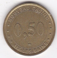 73 Savoie , Jeton En Laiton ,Nouveau Casino Aix-les-Bains, 0,50 Cents - Casino