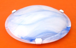 Applique Murale / Plafonnier Couvercle Verre Bombé Satiné à Effet Bleu Marbré Eglo  Modèle Mars - Lámparas Y Arañas