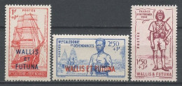WALLIS FUTUNA 1941 N° 87/89 * Neufs MH Légère Trace Charnière C 12 € Défense De L'Empire Bateaux Le Zélée Canaque - Unused Stamps