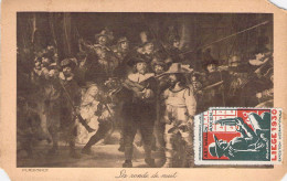 ART - PEINTURE - REMBRANDT - La Ronde De Nuit - Carte Postale Ancienne - Malerei & Gemälde