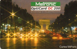 DEMO CARD - METRONIC OPTICARD OC 200 - CARTES 99 - MONUMENT - PARIS - ARC DE TRIOMPHE (WHITE BACK) - Origine Sconosciuta
