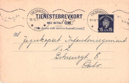 NORWAY - TJENESTEBREVKORT MED BETALD SVAE 15 Ö 1938 FREDERIKSTADT Mi DP4F / *2081 - Postal Stationery