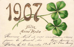 FÊTES VOEUX - Feliz Anno Novo - 1907 - Trèfle à Quatre Feuilles - Carte Postale Ancienne - Nieuwjaar