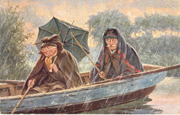 ILLUSTRATEUR SIGNE Gerstenhauer - Une Partie De Plaisir - Barque Sous La Pluie - Carte Postale Ancienne - Sonstige & Ohne Zuordnung