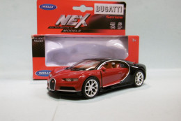 Welly Nex - BUGATTI CHIRON Rouge Et Noir Réf. 43738 BO 1/39 - Welly