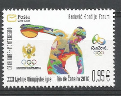 CG 2016-391 OLYMPIC GAMES RIO, CRNA GORA MONTE NEGRO, V, MNH - Summer 2016: Rio De Janeiro