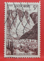 N°145 - 5 Francs - Année 1955 - Timbre Oblitéré Andorre Français - - Used Stamps