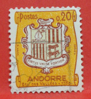 N°167 - 0.20 Francs - Année 1961 - Timbre Oblitéré Andorre Français - - Gebraucht