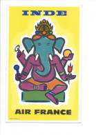 31239 - AIR FRANCE Inde Eléphant Signée Jean Carlu Le Plus Grand Réseau Aérien Du Monde - Sonstige & Ohne Zuordnung