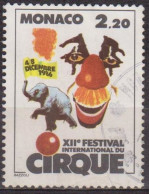 Le Cirque - MONACO - Clown Et éléphant - N° 1550 - 1986 - Usados