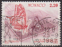Exposition Internationale Philatélique - MONACO - Papillon - N° 1586 - 1987 - Used Stamps