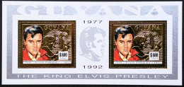 Guyana, 1993, Mi 4508, 15th Anniversary Of The Death Of Elvis Presley, Sheet 2v Gold, MNH - Elvis Presley