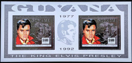 Guyana, 1993, Mi 4509, 15th Anniversary Of The Death Of Elvis Presley, Sheet 2v Silver, MNH - Elvis Presley