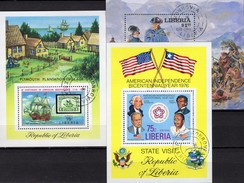 Unabhängigkeit USA 1976 Liberia Bl.76,83+97 O 10€ Präsident Washington M/s Military Blocs S/s History Sheets Hoja Africa - George Washington