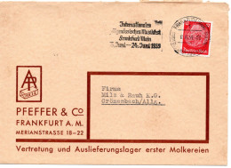 59062 - Deutsches Reich - 1939 - 12Pfg Hindenburg EF A Bf FRANKFURT - ... ZEITGENOESSISCHES MUSIKFEST ... -> Groenenbach - Musique