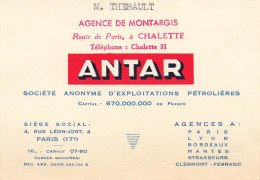 Chalette Sur Loing * ANTAR Agence De Montargis Route De Paris M. THEBAULT Pétrole * Carte De Visite Ancienne - Saumur