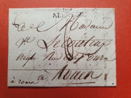 Marque Postale De Alençon Sur Lettre Avec Texte Pour Rouen En 1821 - Réf 1754 - 1801-1848: Vorläufer XIX