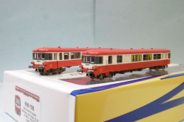 Mikadotrain / REE - Autorail EAD X 4584 + XR 8375 Toit Rouge Longueau SNCF ép. IV Réf. NW-198 Neuf N 1/160 - Locomotoras