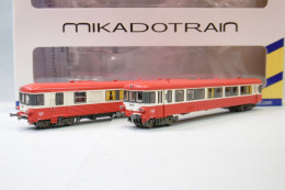 Mikadotrain / REE - Autorail EAD X 4582 + XR 8373 Toit Rouge Longueau SNCF ép. IV Réf. NW-199 Neuf N 1/160 - Locomotoras