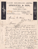 London - Sprigens & Son - Volailles, Gibiers Et Lapins - Facture 1927 (V2609) - Ver. Königreich