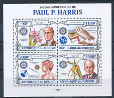 TIMBRE  ZEGEL STAMP REPUBLIQUE DU BURUNDI BF 554 145 ANS DE PAUL P.H. HARRIS  XX - Hojas Y Bloques