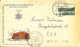 Iceland Cover Sent To Reykjavik Vatnajökull Expedition 1959 With Cachet - Covers & Documents