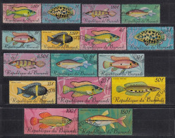 BURUNDI 319-334,used,fishes - Gebruikt