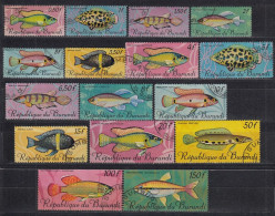 BURUNDI 319-334,used,fishes - Gebraucht