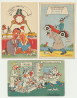 Lot De 4 Cartes Fantaisie -  Humour Humoristique - Illustrateur Jean De Preissac - Preissac