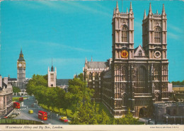 UK - London - Westminster Abbey And Big Ben - Cars - Bus - Westminster Abbey