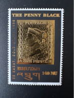 Bhutan 1996 Mi. 1632 The Penny Black 22 Karat First Stamp On Stamp Gold Or - Bhután