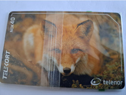 NORWAY / CHIPCARD/  TELENOR / 40 NOK  / RED FOX/RODREV  / TIRAGE 3000 /    N-202  MINT IN WRAPPER **14519** - Noruega