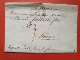 Cad De Strasbourg Avec Fleurons Sur Lettre Avec Texte Pour Le Havre En 1837 - Réf 1790 - 1801-1848: Précurseurs XIX