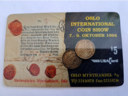 UNITED STATES USA AMERIKA / 5 $ / OSLO MYNTHANDEL /      / MONEY BANKNOTE / COINSHOW/COINSON CARD / MINT   **14526** - Amerivox