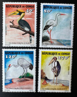 Congo Kongo 2002 Mi. 1753 - 1756 Les Oiseaux à Long Bec Birds Vögel Marabout Cigogne Stork Storch Calao Grue Cendrée - Storchenvögel