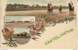 Racecourse Of Buenos Aires Horses Chevaux Pferde Buenos Aires Ippodromo Cavalli (cards Cm.8x13/formato Piccolo) - Chevaux