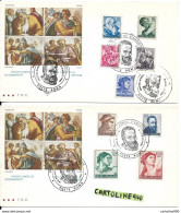 Stamps Stamp Francobolli Serie Completa Michelangiolesca Su Quattro Buste Primo Giorno Italia Anno 1961(vedi Scansioni ) - FDC