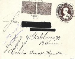 INDIA BRITISH COLONIES - 1929 STATIONERY COVER TO CZECHOSLOVAKIA - Other & Unclassified