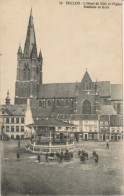 Eecloo Zichtkaart/carte Postale Stadhuis En Kerk/'l Hotel De Ville Et 'l Eglise. Zie/voir 2 Scans - Eeklo